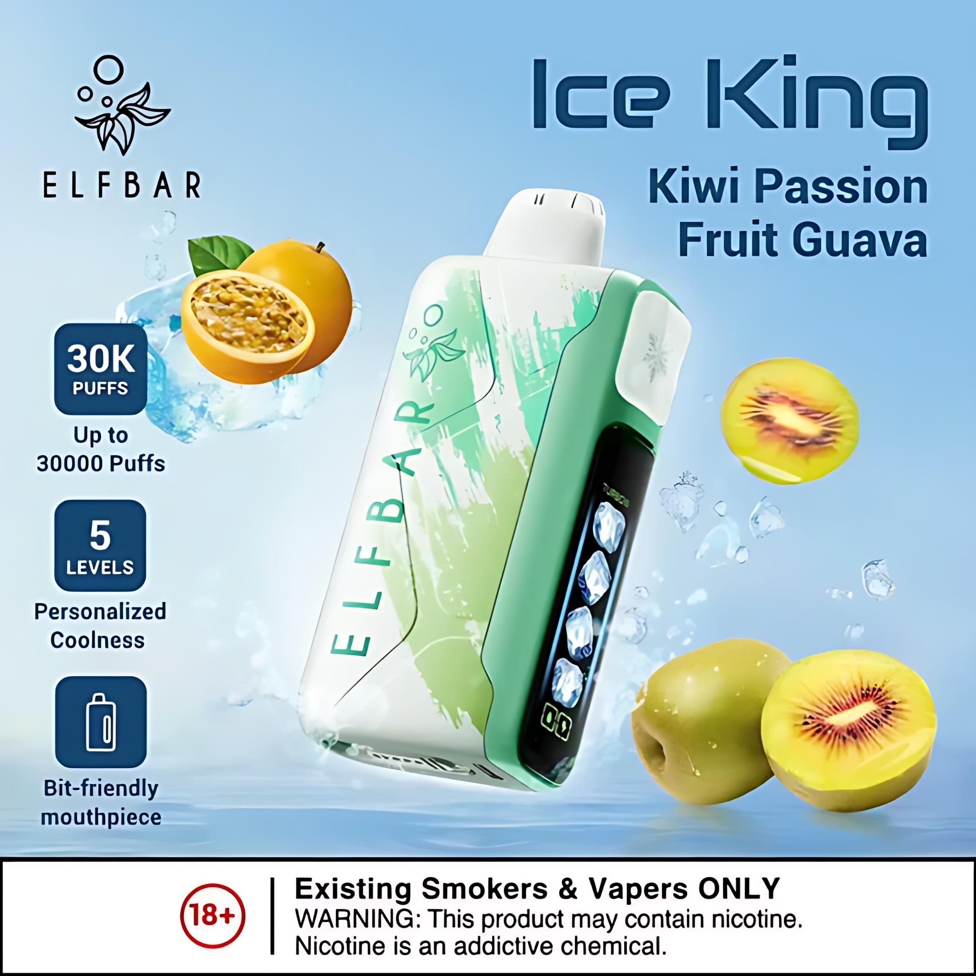 ElfBar Ice King 30k Puffs 拋棄式電子煙 五檔涼度調節 大容量一次性電子煙 產品圖片 2 ElfBar Ice King 30k Puffs 拋棄式電子煙 五檔涼度調節 大容量一次性電子煙 產品圖片 2